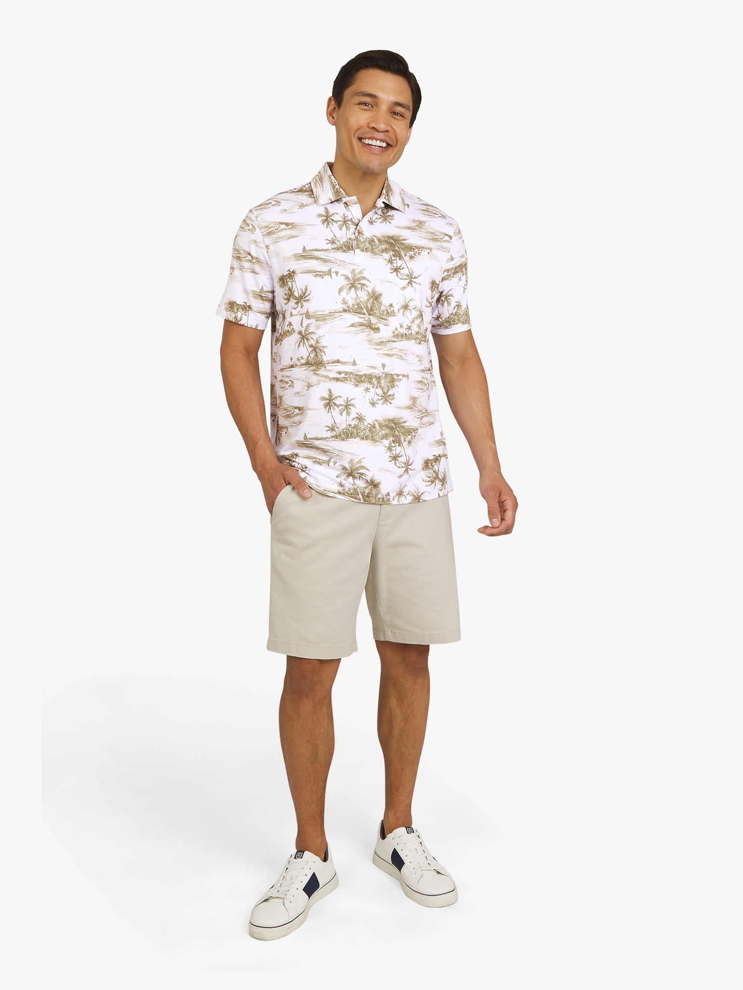 Chaps Men's and Big Men's Everyday Performance Printed Polo Shirt, Sizes S-3XL