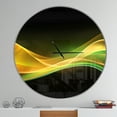 thumbnail image 2 of Designart '3D Gold Green Wave Design ' Modern wall clock, 2 of 6