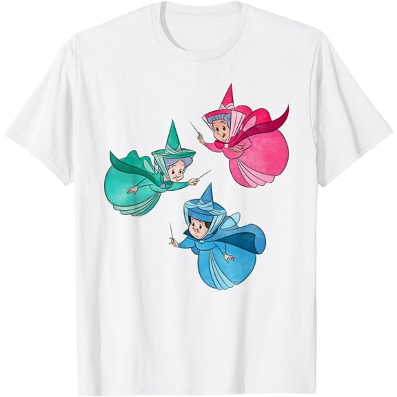 Sleeping Beauty Good Fairies Flora Fauna Merryweather DTG Print Unisex T-Shirt