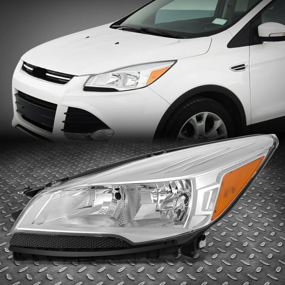 NUVISION for 13-16 Ford Escape OE Style Driver Left Side Headlight Headlamp Chrome/Amber
