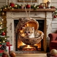 thumbnail image 3 of Xecvkr Acrylic 2D Tree Ornaments Festive Holiday Decor Indoor Outdoor Classic Round Christmas Ribbon Hang Versatile Mantel Centerpiece Gift 1pc, 3 of 5