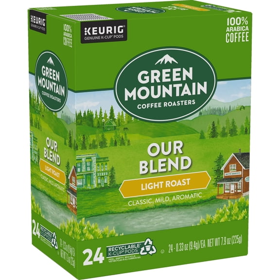 Green Mountain Coffee Our Blend K-Cup Pods, Light Roast, 24 Count for Keurig Brewers