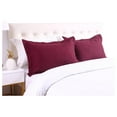 thumbnail image 2 of 2-Piece Embroidered Pillow Shams, King Decorative Microfiber Pillow Shams Set, King Size (Dark Burgundy), 2 of 6