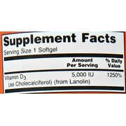 Now Foods - Vitamin D3 5000 IU 240 Softgels (Pack of 2)