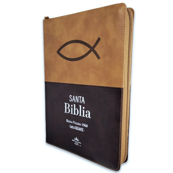 Biblia Letra 15 puntos RV1960 imt piel cafe con indice y cierre