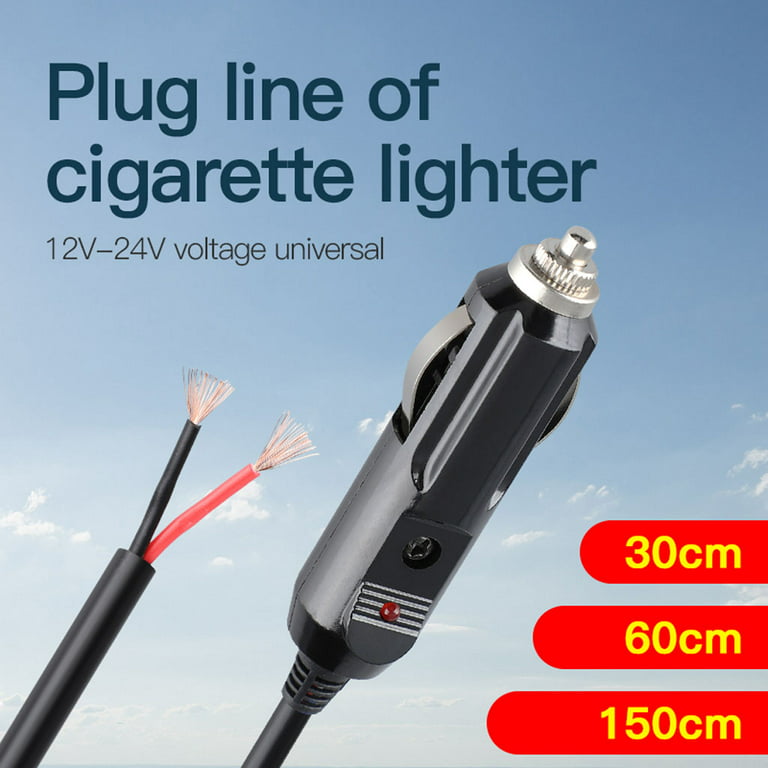 HGYCPP Male Plug Cigarette Lighter Outlet + Eyelet Terminal Spring Power  Supply Cord 12V 18AWG Cable Fused DC Power 12 24 Volt 