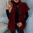 thumbnail image 5 of EOYWHK Womens Fuzzy Fleece Vest Casual Oversized Warm Button Down Sherpa Vest Jacket with Pockets, 5 of 8