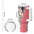 thumbnail image 4 of Daiia Pink Cheetah Art Printed 40 oz Tumbler with Handle,Ice Bully Insulated Tumbler 2 in 1 Lid Insulated Water Bottle Stainless Steel Travel Coffee Mug, 4 of 8