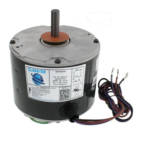D154504P01 - ClimaTek Upgraded 1/8 HP Condenser Fan Motor Fits Trane