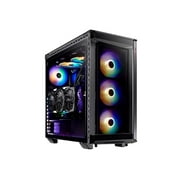 XPG BATTLECRUISER ATX Mid Tower Case | Black | Magnetic front panel and dust filler | 4MM Tempered Glass PC Case | Preinstalled 4x 120mm ARGB Fans