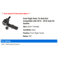 thumbnail image 2 of Front Right Outer Tie Rod End - Compatible with 2015 - 2018 Audi Q3 Quattro 2016 2017, 2 of 2