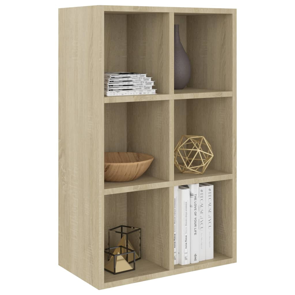 Canddidliike 6-Cube Reversible Storage Organizer, Freestanding Open Shelf Bookcase, Sonoma Oak