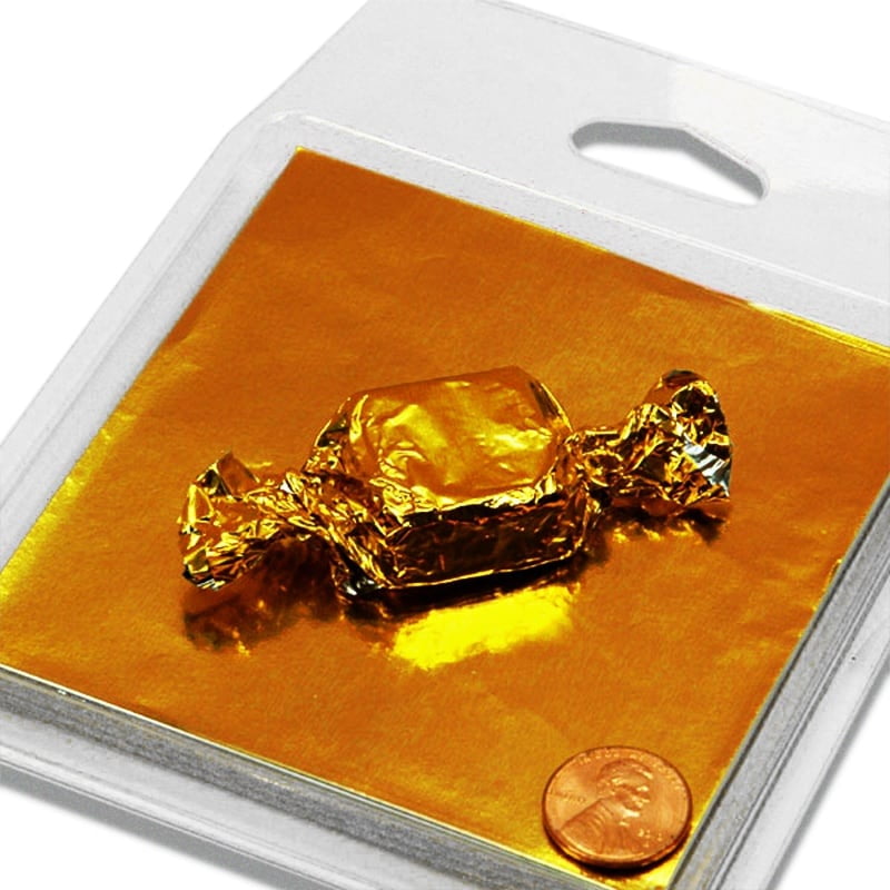 Gold Foil Candy Wrappers 3" X 3" by Paper Mart