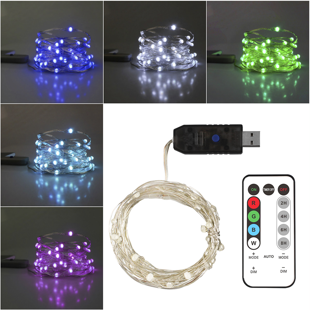 RGB copper wire lights LED lights string remote control