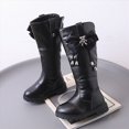 thumbnail image 2 of KPOPLK Girls' Leather Knee High Boots Bow Fashion Pendant Non-Slip Princess Boots Thick Sole Dress Boots(10,Black), 2 of 7