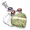 thumbnail image 3 of Natural Chrysotile, Amethyst & Garnet 925 Sterling Silver Pendant Jewelry P-1290 SDP147313, 3 of 5