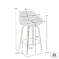 thumbnail image 2 of Alec 30" Bar Height Swivel Gray Faux Leather and Black Wood Bar Stool, 2 of 8