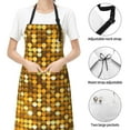 thumbnail image 6 of Cauagu Bright Shiny Golden Aprons with Pockets,Waterproof Apron for Women,Kitchen Cooking Apron Adjustable Bib Aprons Chef Apron for Cooking,Drawing,Crafting, 6 of 8