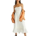 thumbnail image 1 of Gupgi Women Backless Beach Dress Sleeveless Ruffled Hem Summer Beach Long Dress, 1 of 6