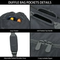 thumbnail image 3 of Sac de Sport Extra Grand 105 L 32,5 Pouces Bagage Léger pour Voyage - Gris, 3 of 7