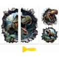 thumbnail image 1 of Calcomanía de transferencia para frotar sobre muebles, decoración artesanal, 6" x 12", agujero 3D, Tyrannosaurus Rex, 3 piezas, impermeable, UV, DTF, transferencia, 1 of 9