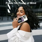 Power Bank,5000mAh 22.5W Fast Charging Magnetic Wireless Portable Charger with LED Power Display Compatible with iPhone 8 and Above Series,2in1,Purple
