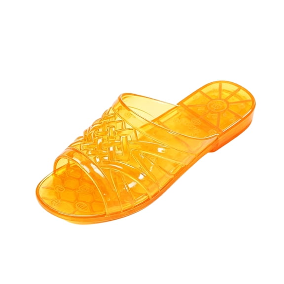 Womens Jelly Shoes, White Jellies Sandals Clear Flats Slip On Summer Beach Slippers Transparent Closed Toe Soft Slide