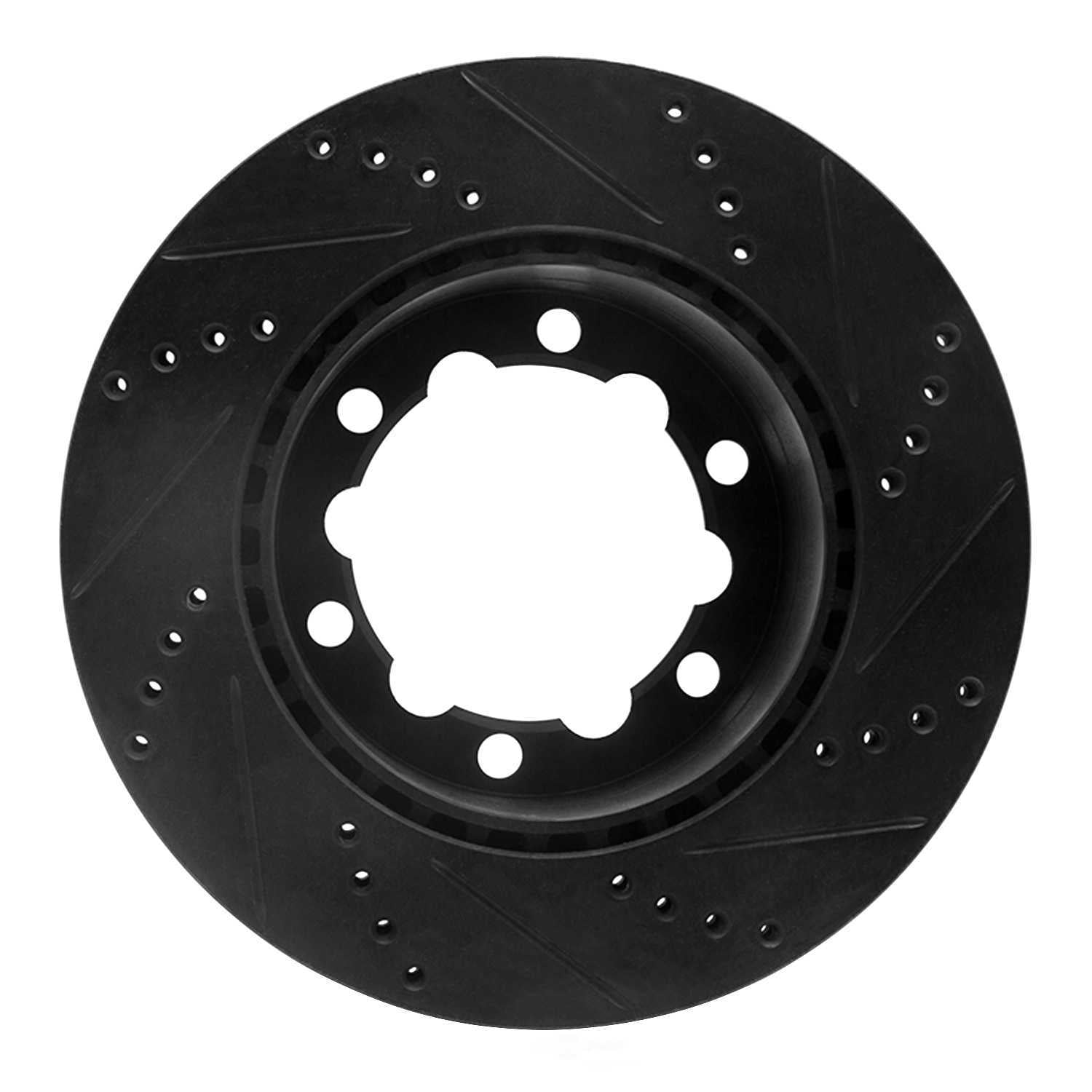 Dynamic Friction Company 633-63134L DFC Brake Rotor - Drilled And Slotted - Black