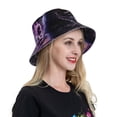 thumbnail image 6 of Bingfone Purple Moon Cat Bucket Hat for Men Women,Packable Reversible Printed Sun Hats,Fisherman Outdoor Travel Hiking Beach Caps, 6 of 7