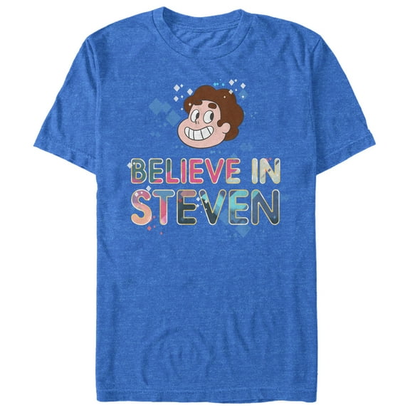 Men's Steven Universe Believe in Steven Sparkle  Graphic Tee Royal Blue Heather X Large