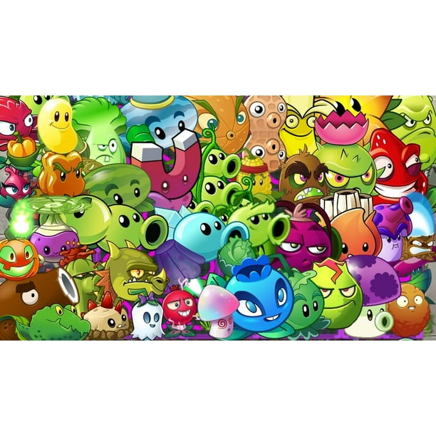 Plants Vs Zombies Popcap Plants Group Edible Cake Topper Image 1 4 Sheet Walmart Com Walmart Com