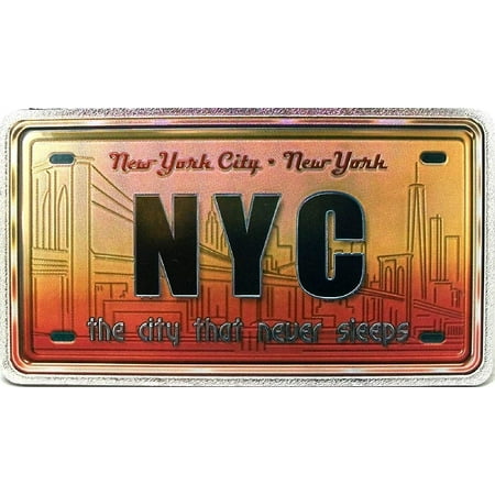 

New York City The City That Never Sleeps Foil Panoramic Dual Sided Fridge Magnet
