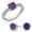 Purple and White Zirconia, variant on 4.50 Ct 6mm Round Center Zirconia Ring Available in 6 Colors