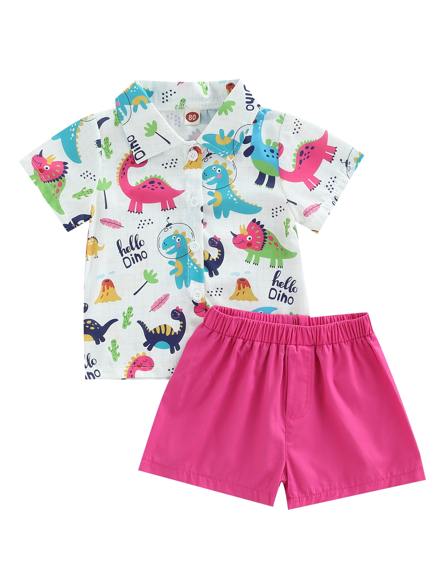 Muasaaluxi Toddler Kid Baby Girls Cartoon Short Sleeve T-Shirt Elephant Patterns Shorts Pants Summer Outfit 18M-5Y 