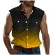 thumbnail image 2 of Camiseta sin mangas con cuello vuelto para hombre, estilo informal, a la moda, con estampado, cuello vuelto, sin mangas, bolsillos, deportiva, de poliéster, 2 of 5
