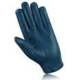 thumbnail image 5 of Men Leather Gloves Leather Driving Gloves Chauffeur 100% Genuine Lambskin Leather Full Finger Car Driving Motorcycle Bikers Riding Gloves Navy Blue-S, 5 of 5