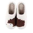 thumbnail image 5 of Viluyesy Womens Scuff Slippers Curly Fleece Lined Cat Embroidery Closed Toe Non Slip Warm Soft Indoor House Slides White Size 6.5, 5 of 6