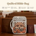 thumbnail image 6 of Xoenoiee Fox Flower Pattern Bible Cover Case for Women Men Girls Kids, Large Quilted Bible Case with Handle and Pocket, Portable Bible Tote Bag Study Supplies, 6 of 7