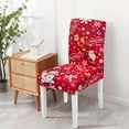 thumbnail image 5 of Christmas Snowflake Snowman Dining Chair Cover Set of 6, Merry Xmas Winter Holiday Decor Parsons Chair Slipcovers, Santa Decorations Kitchen Chair Seat Cover Protectors (Red,6 Pack), 5 of 6