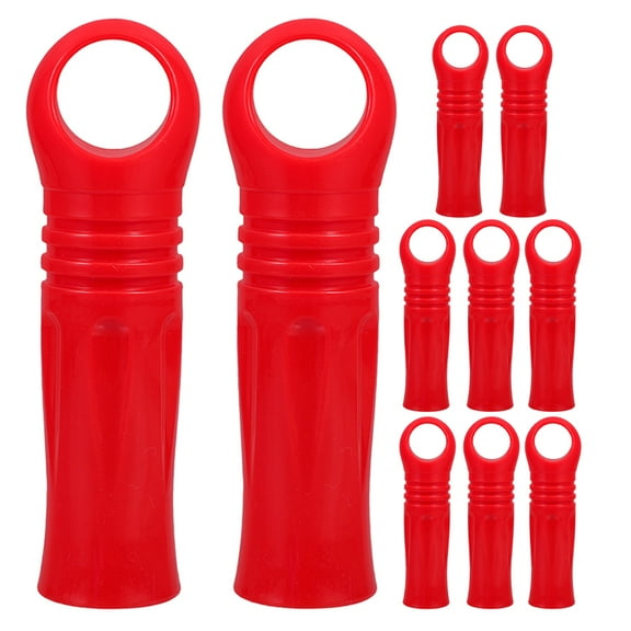 Masteelf Mop Handle End Cap Replacement Grips for Mop Handles Tube Tail Made of Plastic Red Color 10 Pieces