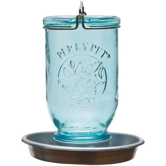 Perky-Pet Woodstream 783 Wild Bird Waterer, Antique Blue Mason Jar - Quantity 2