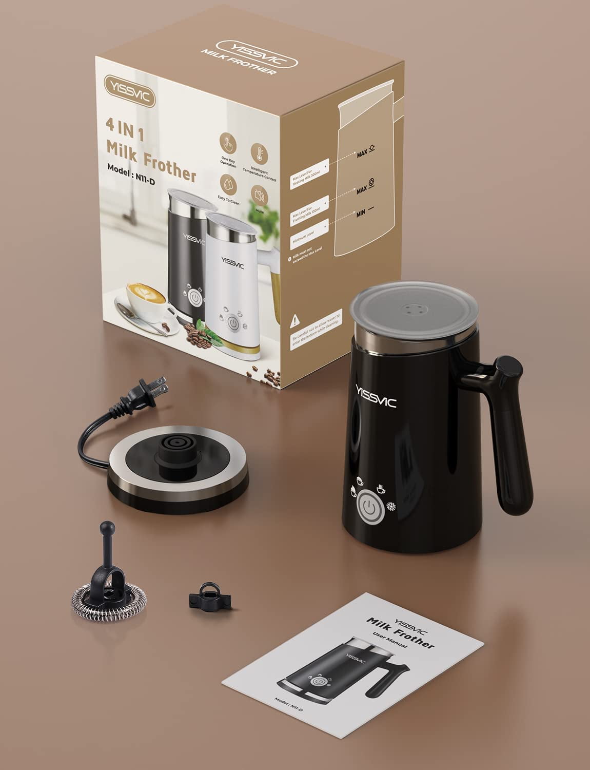 YISSVIC Milk Frother in Milk Steamer for Hot and Cold Milk