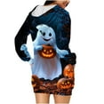 thumbnail image 6 of SwiftWear Oversize Halloween Dress for Women Spooky Floral Pumpkin Print Sweatshirts Hooded Design with Pockets, 6 of 7
