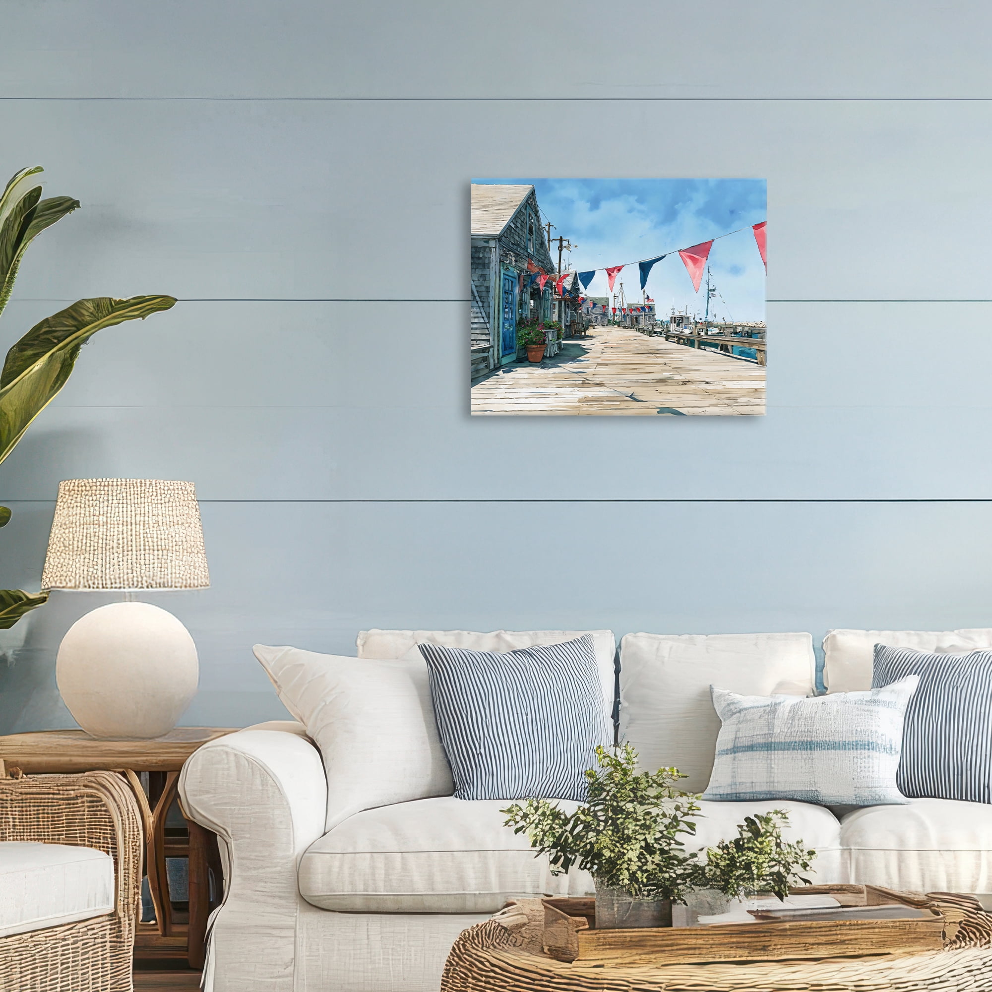 Stupell Industries Seaside Fishing Wharf Canvas Wall Art, design by Franklyn Gregory