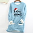 thumbnail image 2 of Fleece Sweatshirt for Women Merry Christmas Winter Warm Sherpa Lined Tunic Thermal Crew Neck Long Sleeve Pullover, 2 of 3
