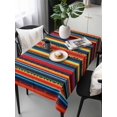 thumbnail image 2 of Rainbow Stripe Rectangle Tablecloth, Boho Minimalist Geometric Line Waterproof & StainResistant Tablecloth, Washable Oil-proof Table Cover for Dining/Party/Wedding/Camping/Buffet 60x120 In, 2 of 9