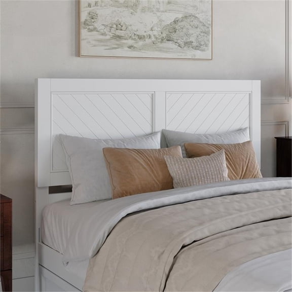 Pemberly Row Canyon Queen Wood Headboard in White