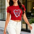 thumbnail image 2 of Women's Summer Cropped T Shirts Funny Graphic Print tees Short Sleeve Casual Crop Tops, 2 of 7