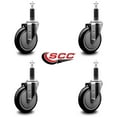 thumbnail image 2 of 5 Inch Black Poly Wheel Swivel 1 Inch Expanding Stem Caster Set SCC, 2 of 2