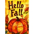 thumbnail image 2 of America Forever Stained Glass Pumpkin House Flag, 28 x 40 inches Double Sided, Hello Fall Pumpkin House Flag, Pumpkin Banner, Autumn Decor Outdoor Seasonal Flags for Yard, Lawn, 2 of 5